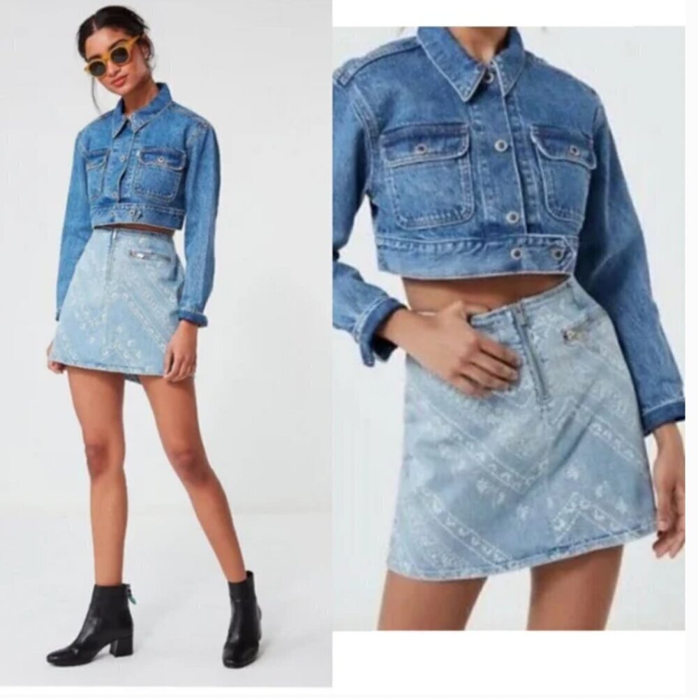 Urban Outfitters BDG Paisley Denim Mini Skirt - Women's Size 2
